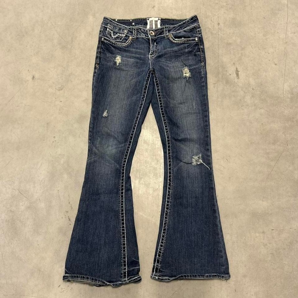 Y2K Dark‎ Wash Flared Wide Leg Bootcut Fall Essential Jeans